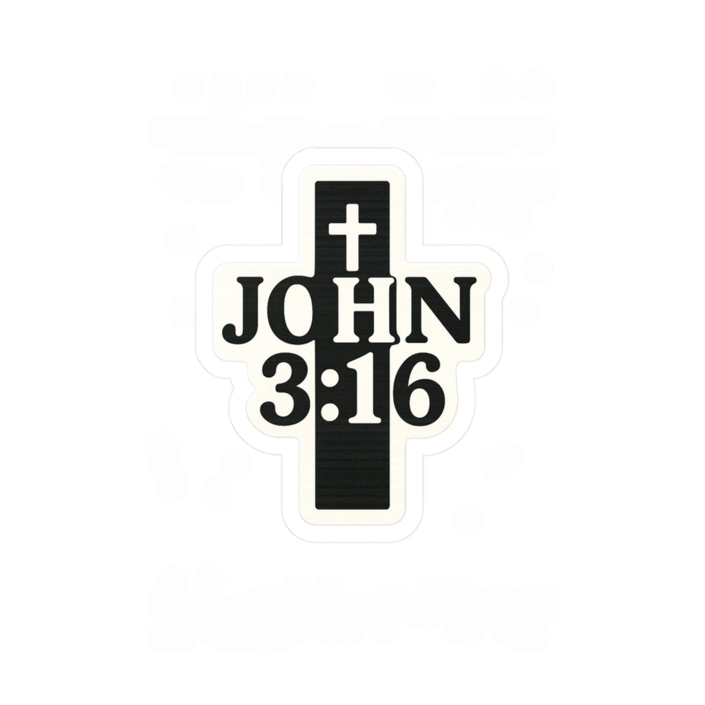 John 3:16; Black sticker
