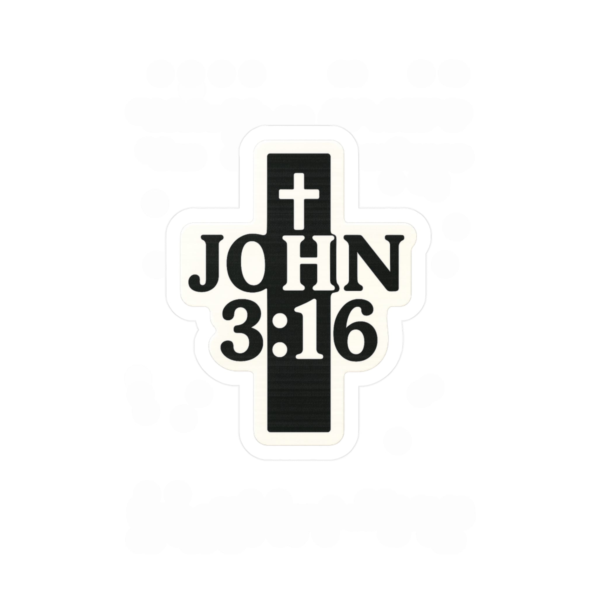 John 3:16; Black sticker