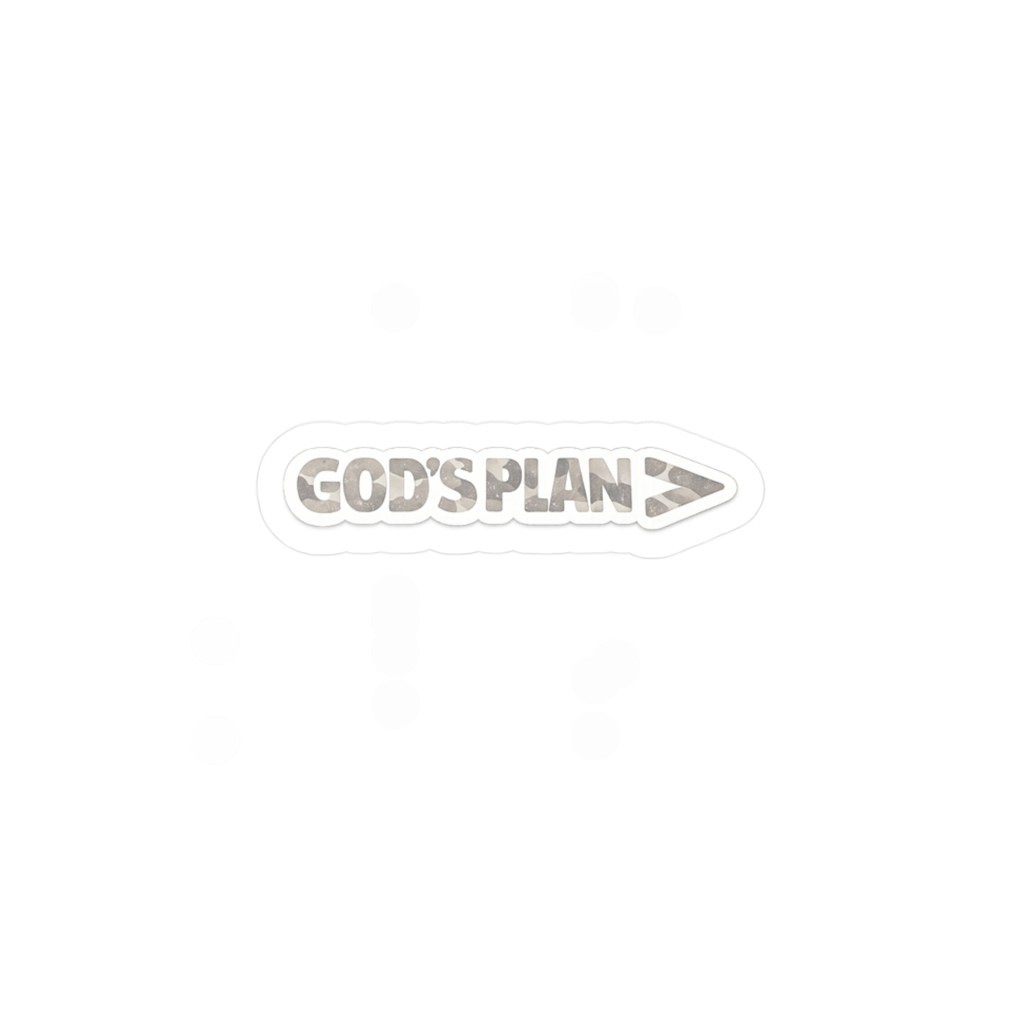 "GOD'S PLAN" — Vinyl Sticker; Camo Text