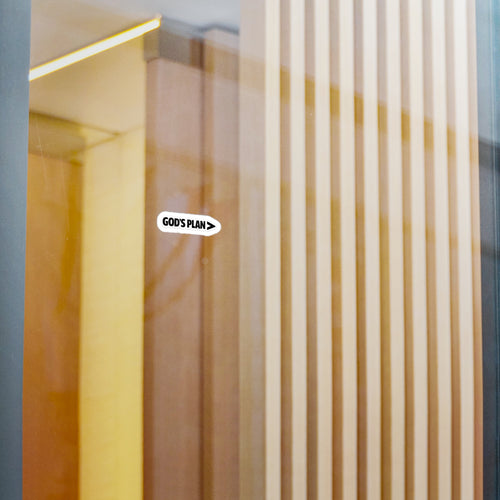 "GOD'S PLAN" — Vinyl Sticker; Black Text