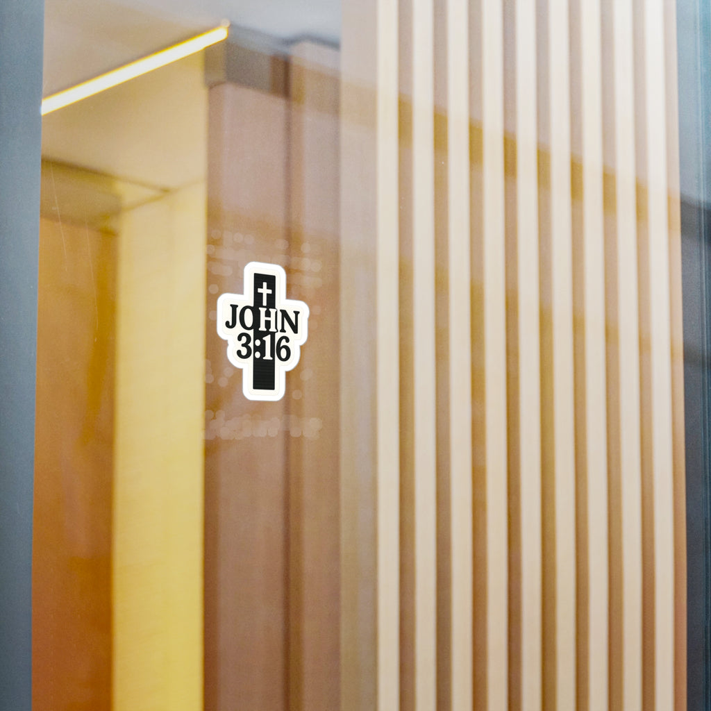 John 3:16; Black sticker