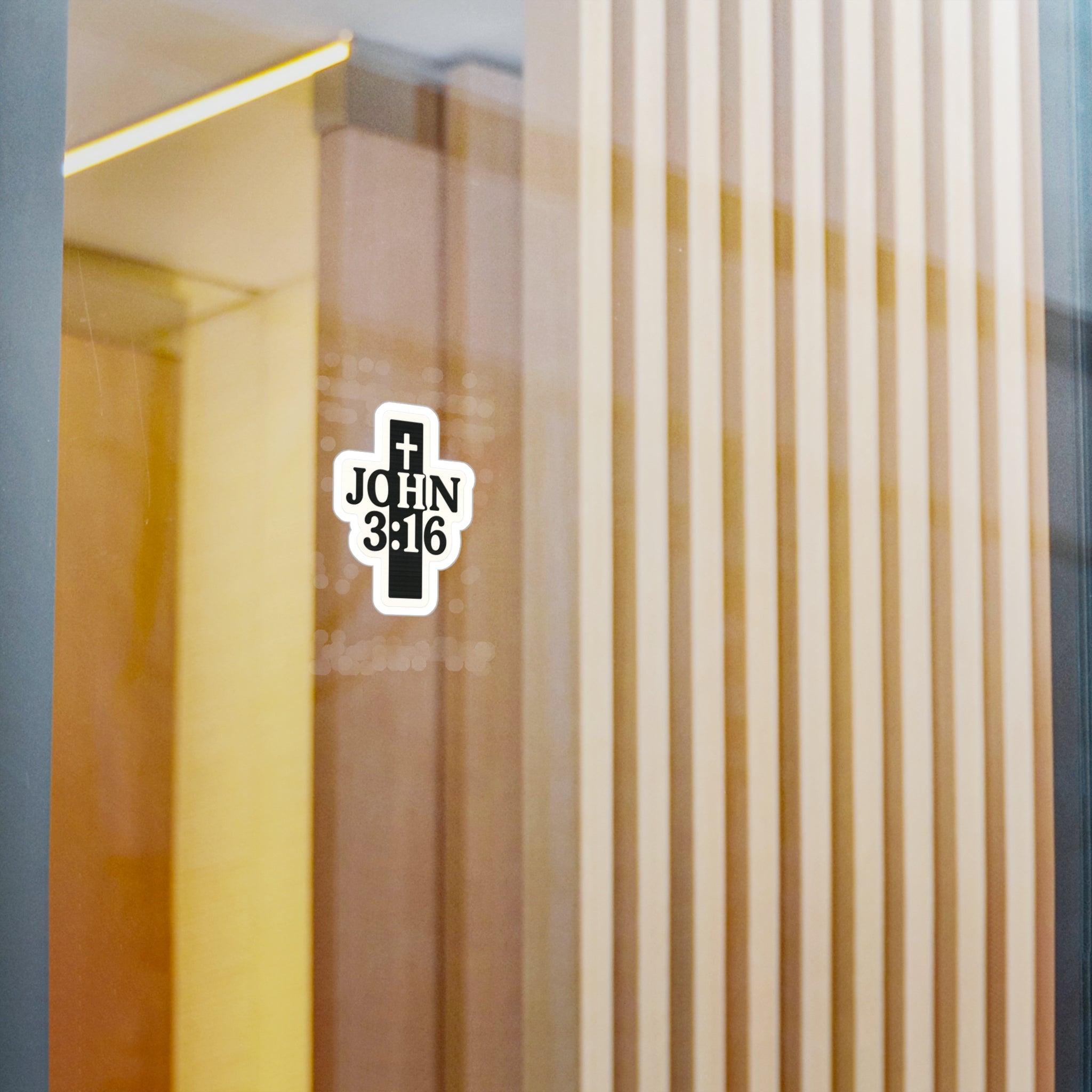 John 3:16; Black sticker